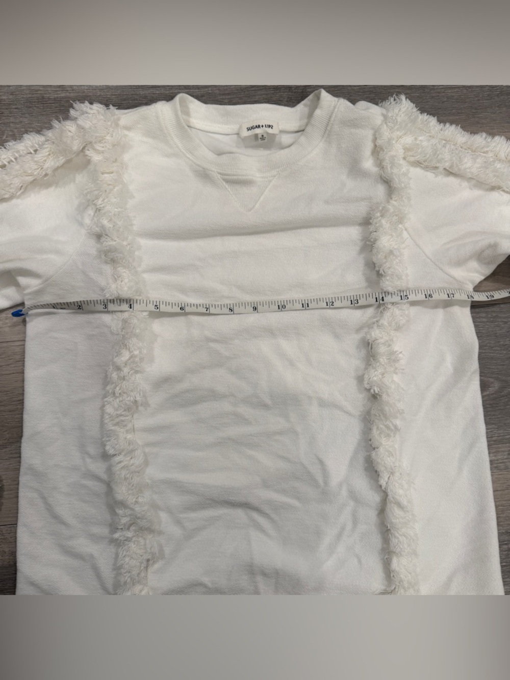 Sugar Lips Houston Fringe White Pullover Sweater S coastal boho - Picture 9 of 12